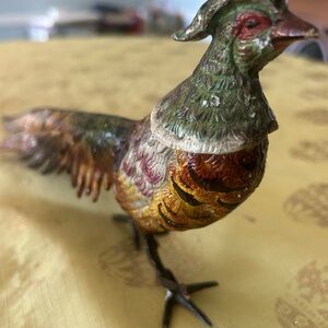 Italy Vienna CIRCA 1900-1920 brass hand painted pheasant